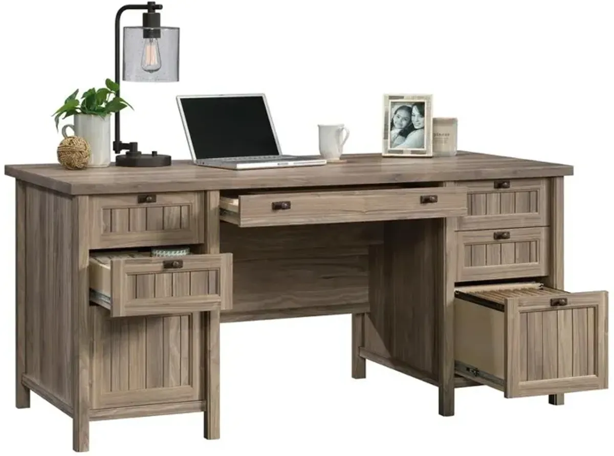 Sauder Costa Executive Desk  Washed Walnut