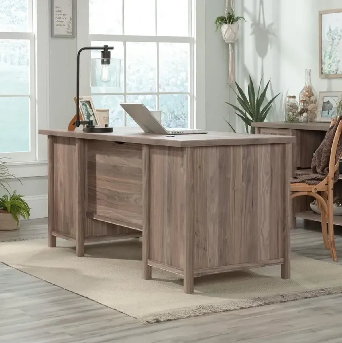 Sauder Costa Executive Desk  Washed Walnut