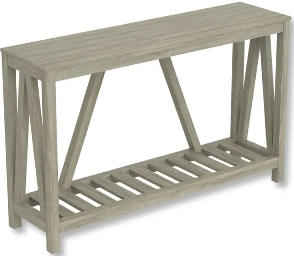 Safdie & Co Entryway Table Console Table Sofa Couch Table Accent Table - 52" Long Dark Taupe with 1 Shelf for Living Room