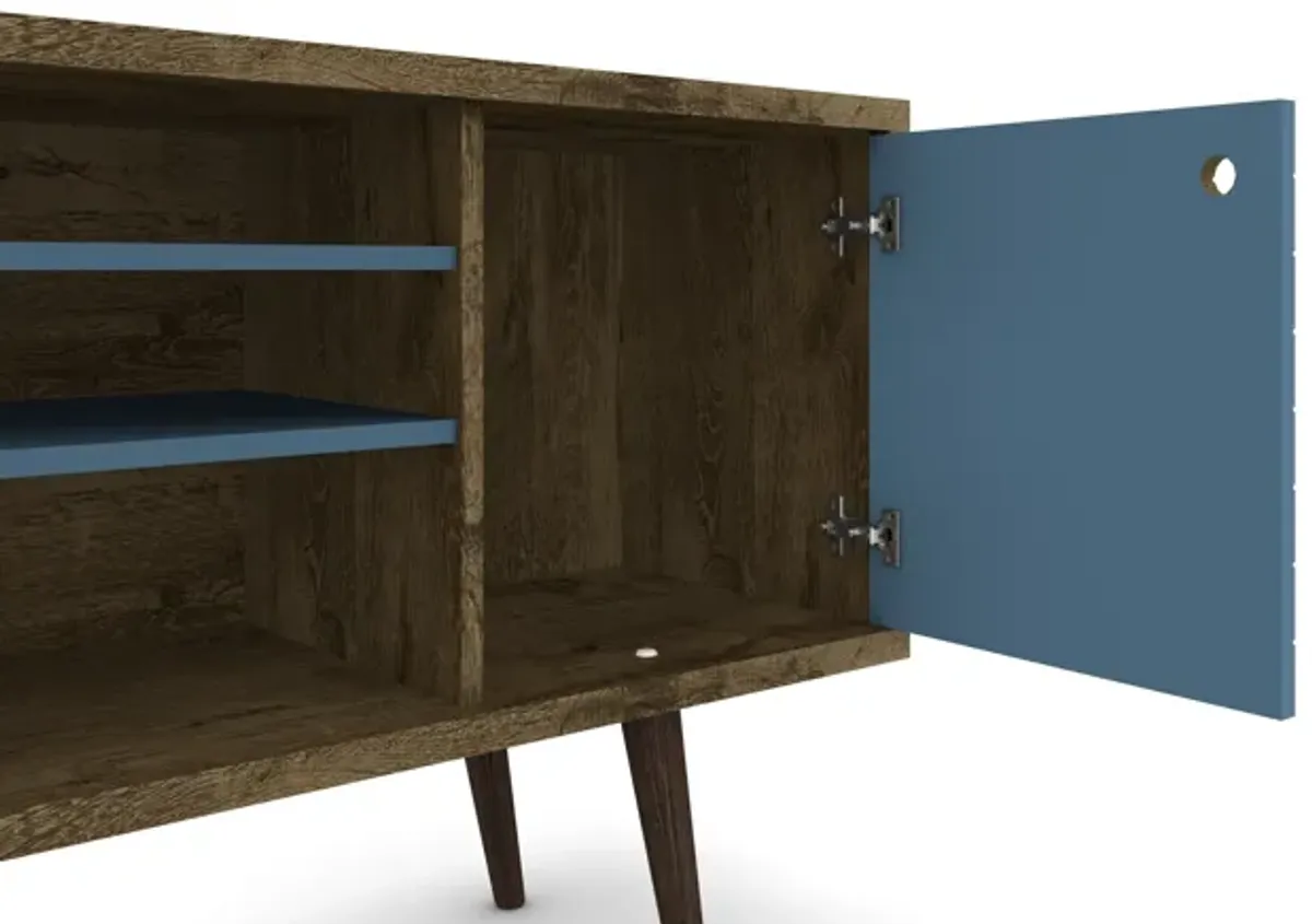 Liberty Medium TV Stand in Brown and Blue