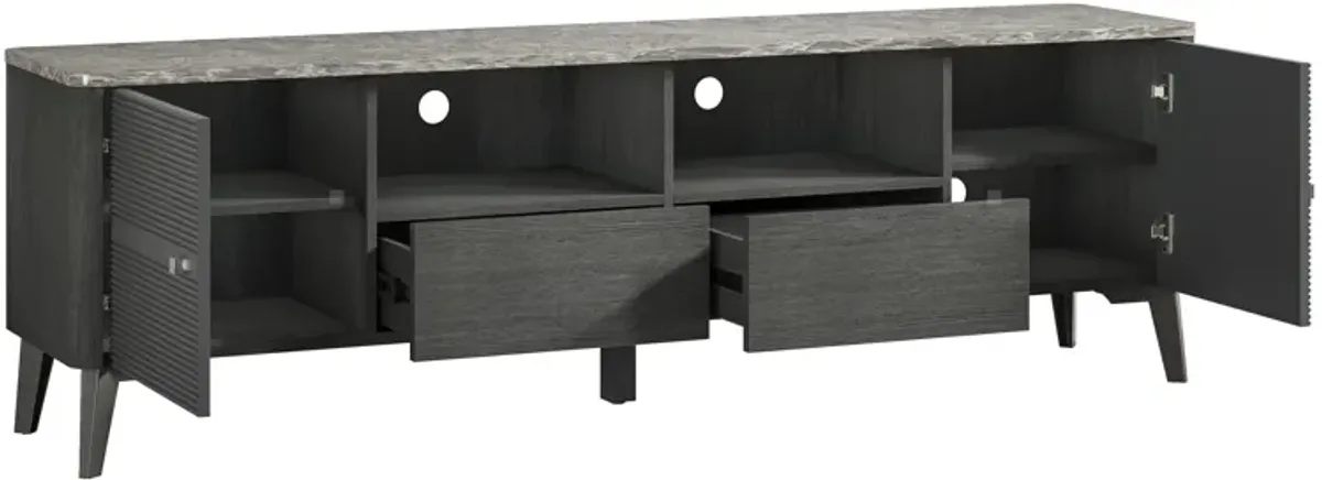 FESTIVO Stylish 70-Inch TV Stand with Marble-Printed Top