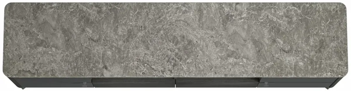 FESTIVO Stylish 70-Inch TV Stand with Marble-Printed Top