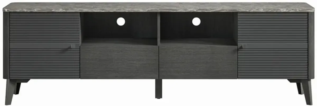 FESTIVO Stylish 70-Inch TV Stand with Marble-Printed Top