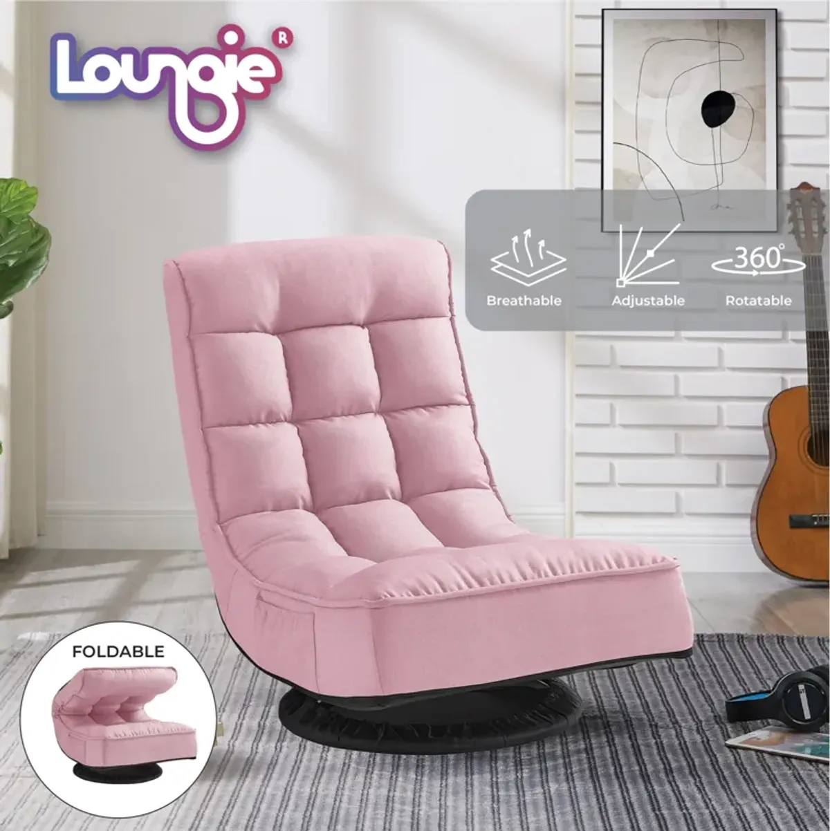 Loungie Deonna Linen Recliner/Floor Chair