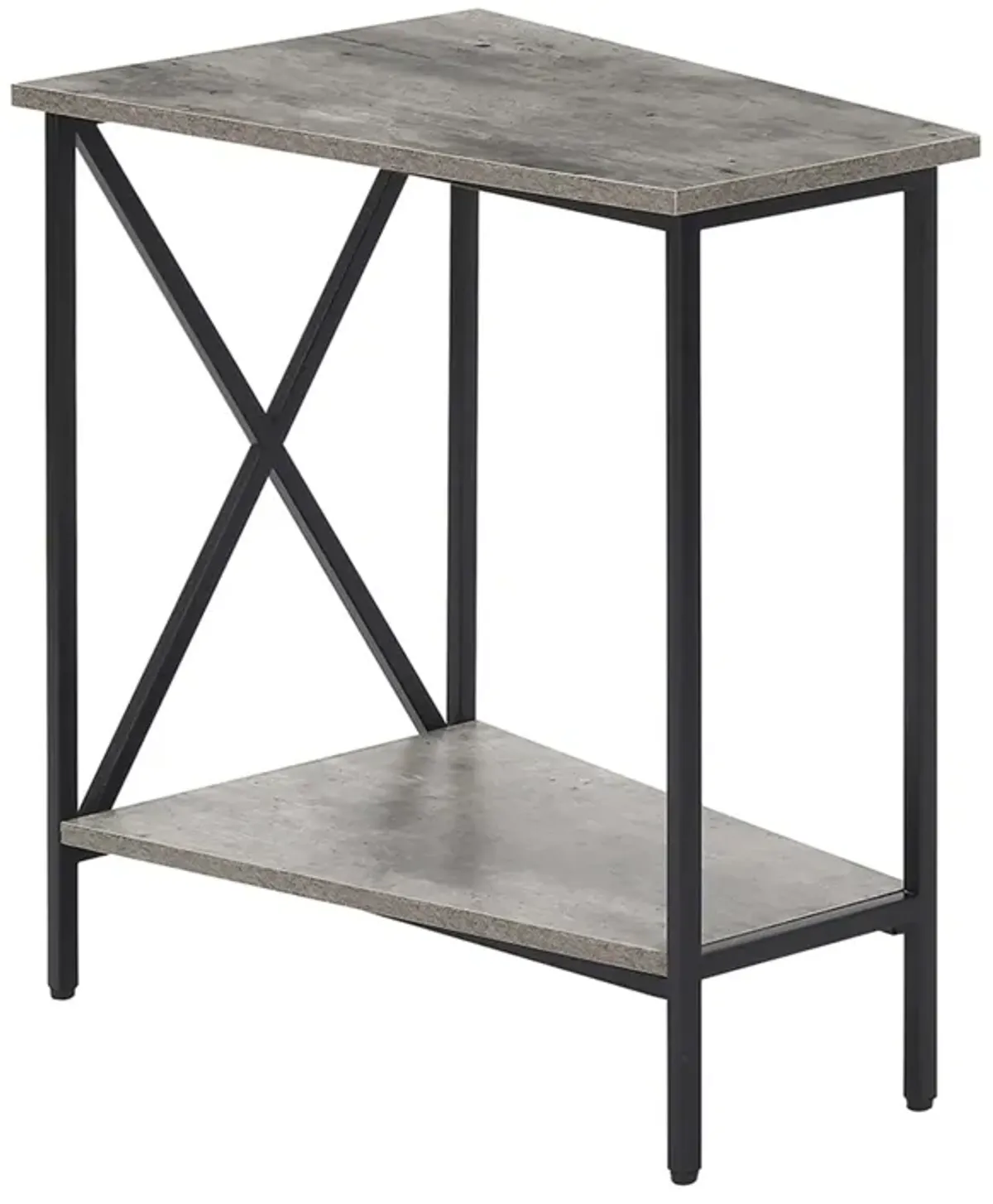 Convenience Concepts Tucson Wedge End Table, Faux Birch / Black