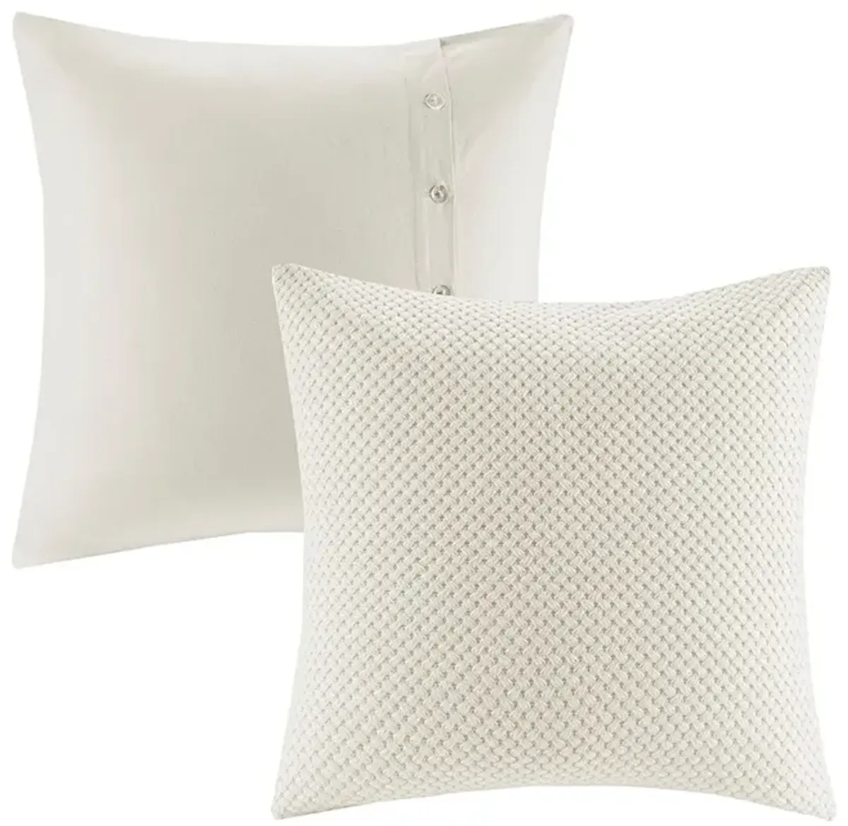 Gracie Mills Cora Oversized Cotton Clipped Jacquard Comforter Set with Euro Shams Throw Pillows