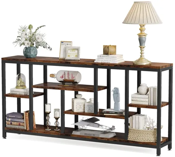 Console Sofa Table, 70.9 inch Extra Long Console Table Behind Couch with Storage Shelves, 3-Tier Modern Narrow Entryway Hallway Accent Table for Living Room