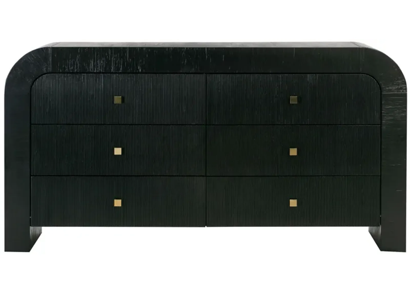 Hump 6 Drawer Black Dresser