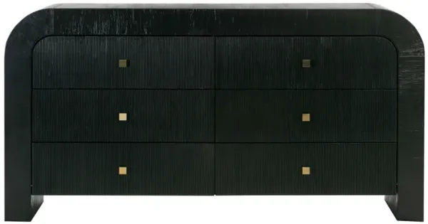 Hump 6 Drawer Black Dresser