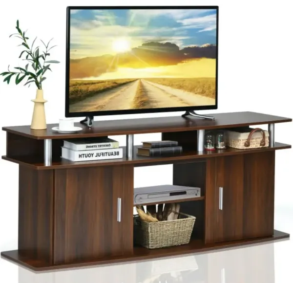 Hivvago 63 Inch TV Entertainment Console Center with 2 Cabinets