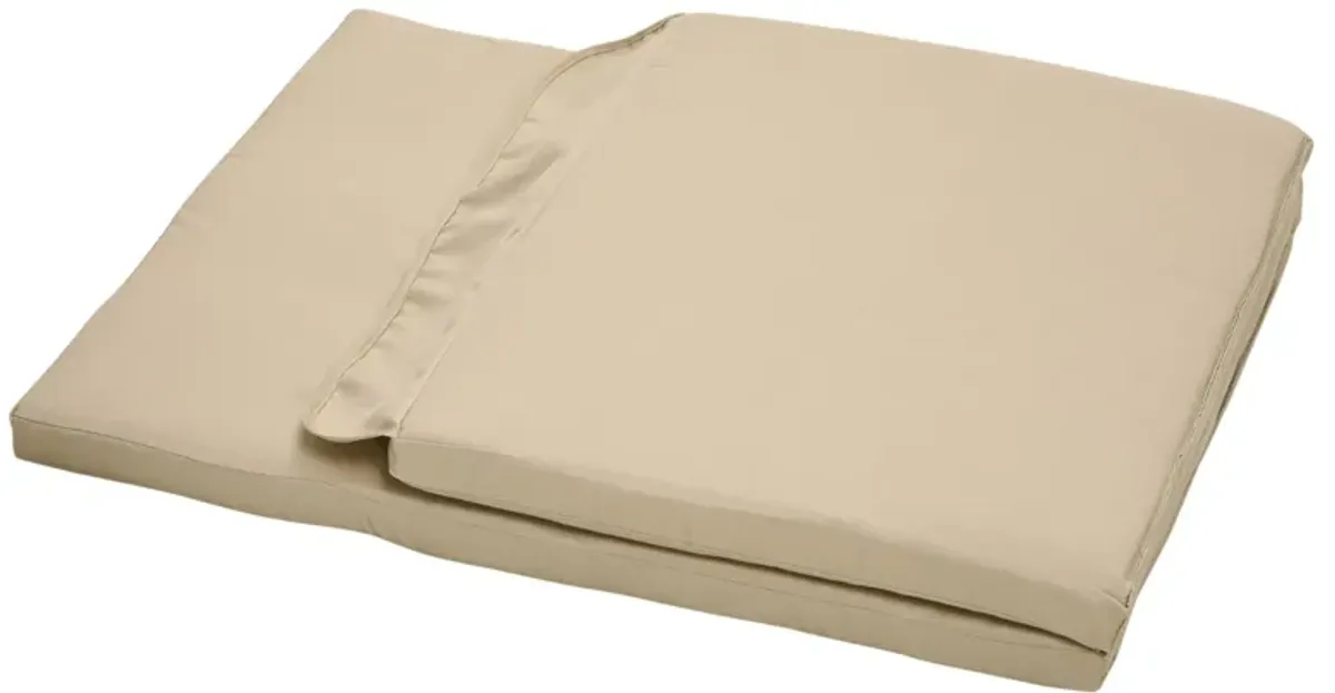 Beige Patio Comfort: Outdoor Porch Swing Cushions Set with Tufted Back