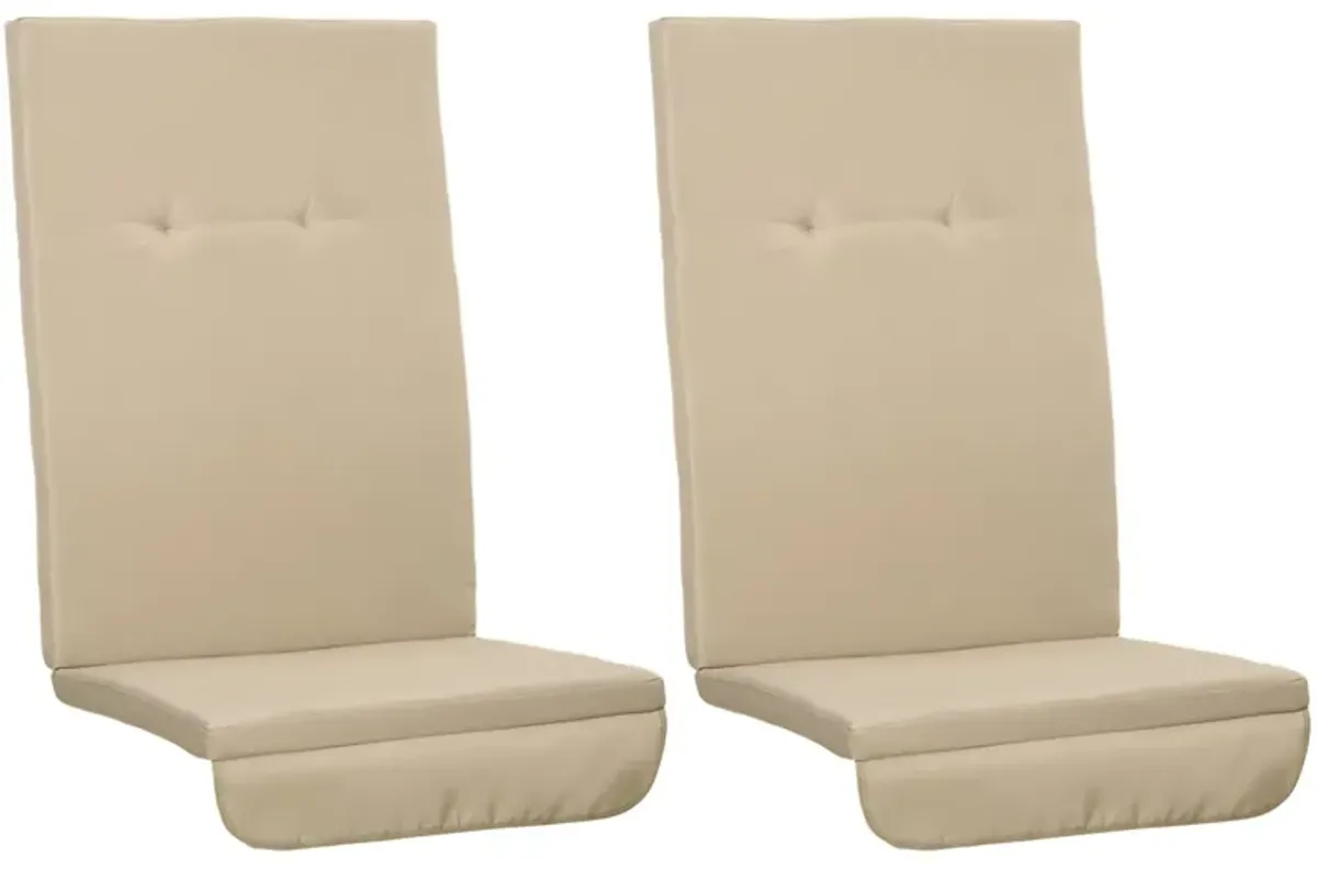 Beige Patio Comfort: Outdoor Porch Swing Cushions Set with Tufted Back