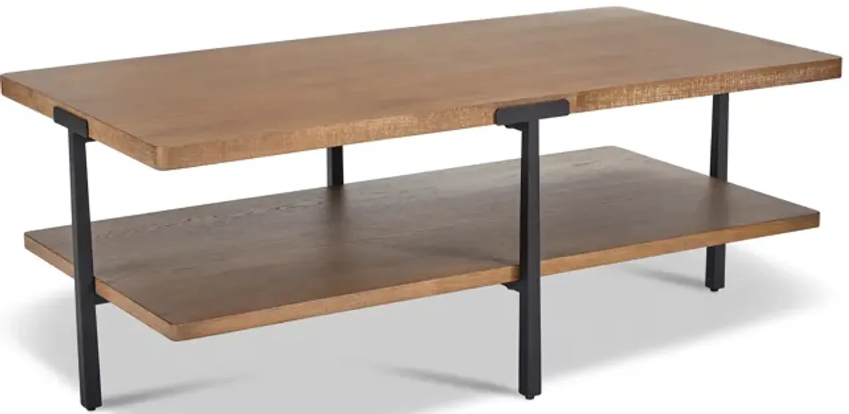 Millwork Brown Rectangular Coffee Table