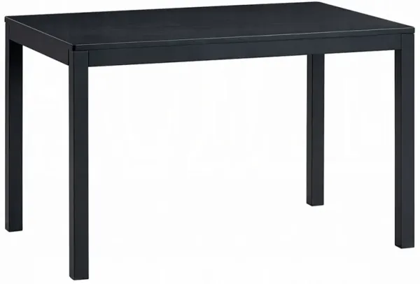 Frey Dining Table, 47 Inch Rectangular Top, Scandinavian Black Wood