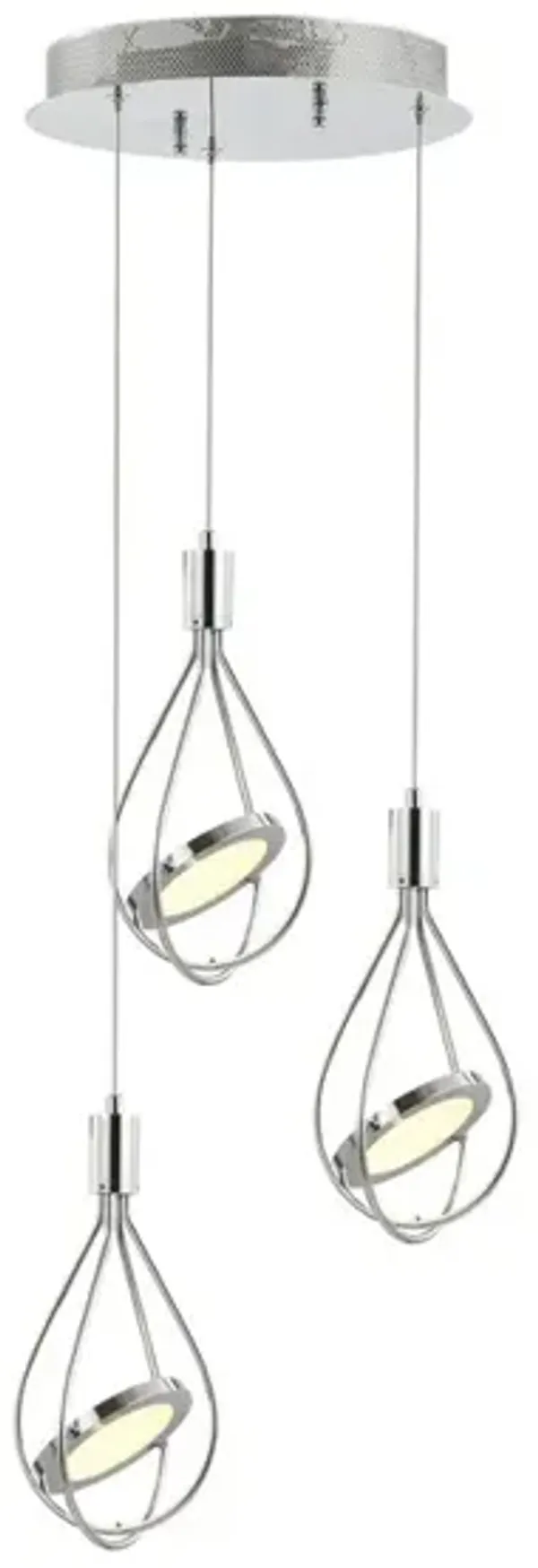 Orion 11.5" Adjustable Modern Integrated 3-Light Cluster LED Metal Pendant
