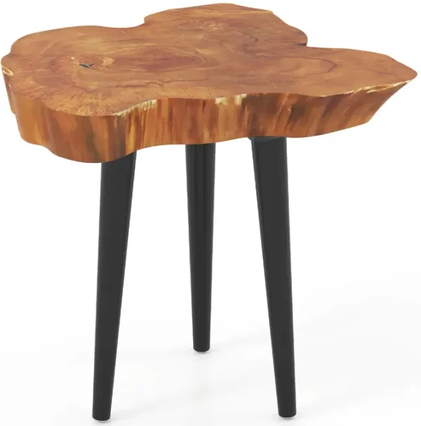 End Table with Mahogany Tapered Legs for Elegant Living Room or Bedroom Decor