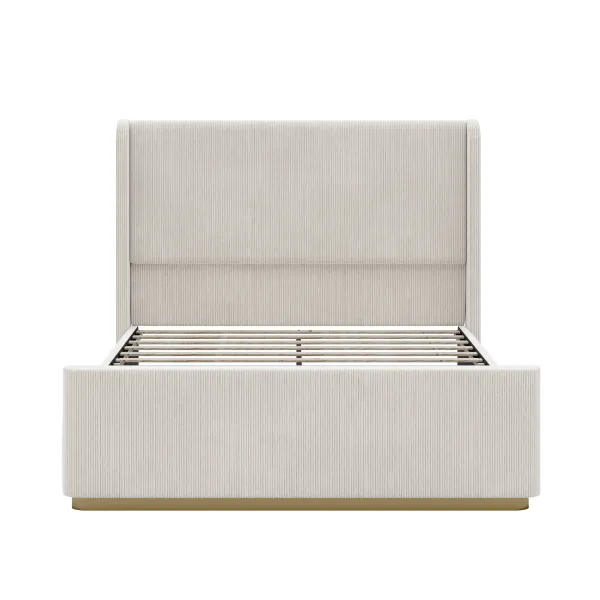 Merax Corduroy Upholstered Platform Bed Frame