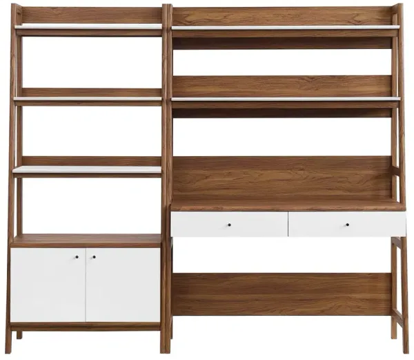 Bixby 2-Piece Wood Office Desk and Bookshelf