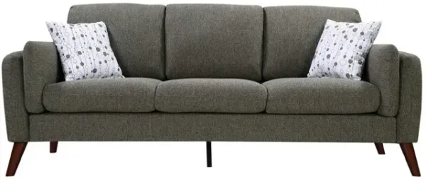 Winston Gray Linen Sofa Couch with USB Charger and Tablet Pocket