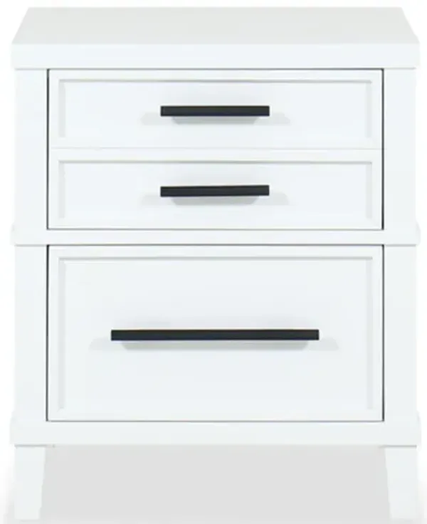 Legacy Classic Furniture|Horizons Hudson White Bedroom|Hudson White Nightstand|2 Drawer Nightstand