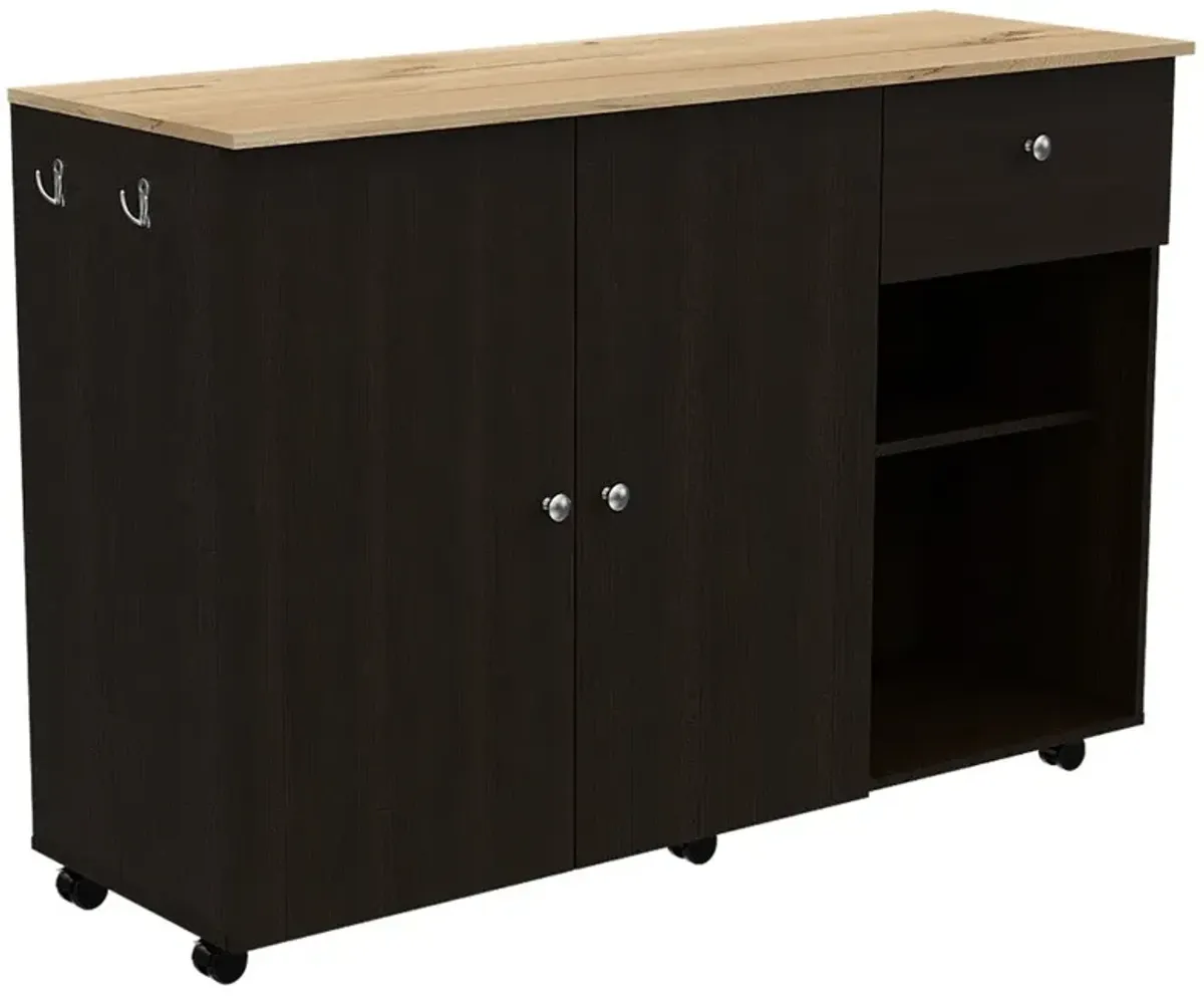 Kitchen Island Cart Indiana, Kitchen, Black