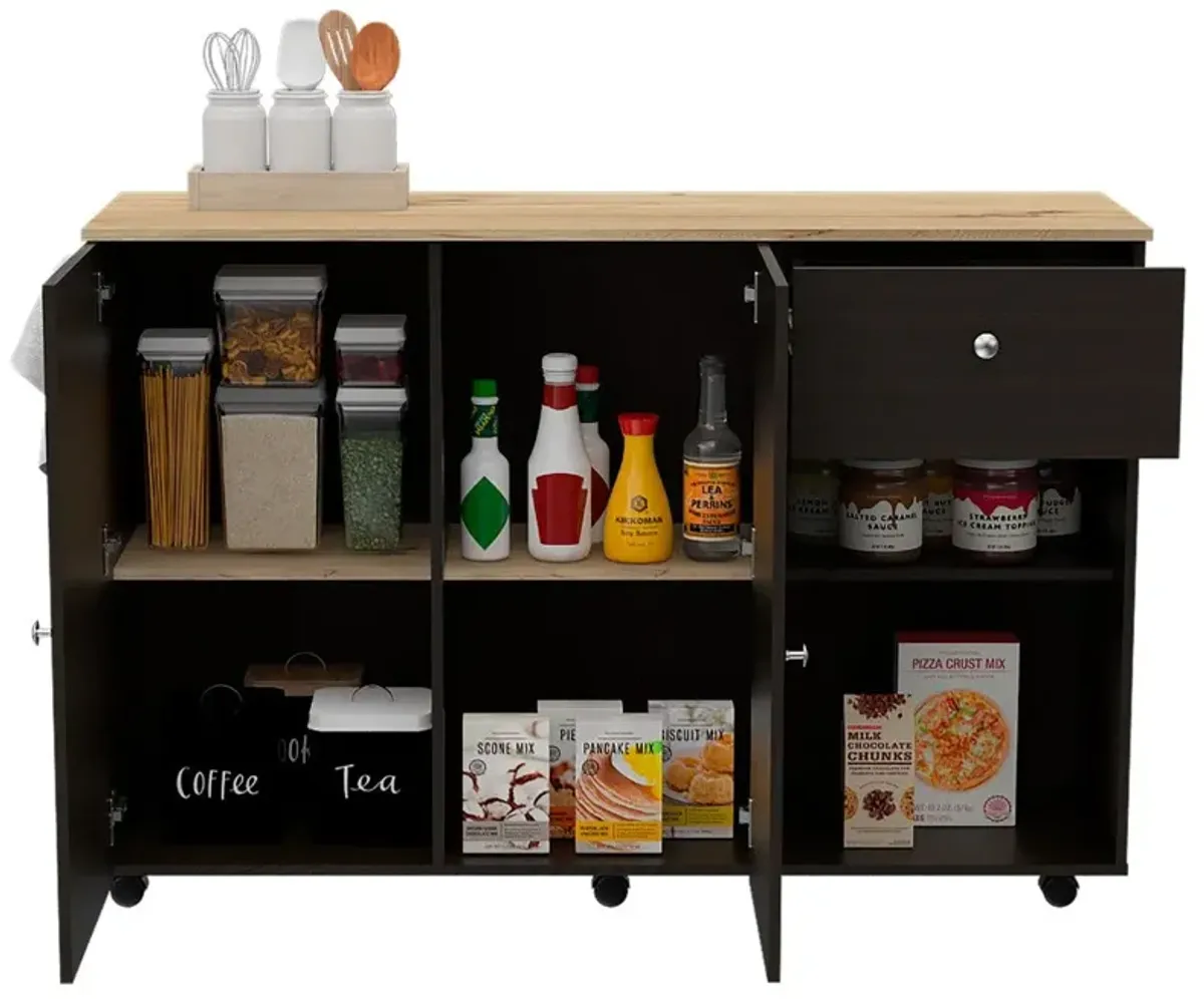 Kitchen Island Cart Indiana, Kitchen, Black