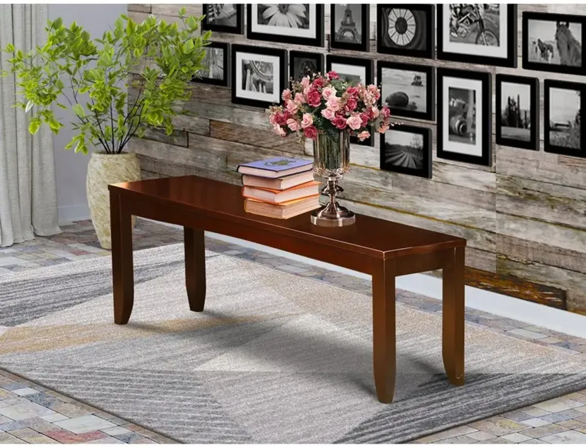 East West Furniture Lynfield  Dining  Bench  with  Wood  Seat  in  Espresso  Finish