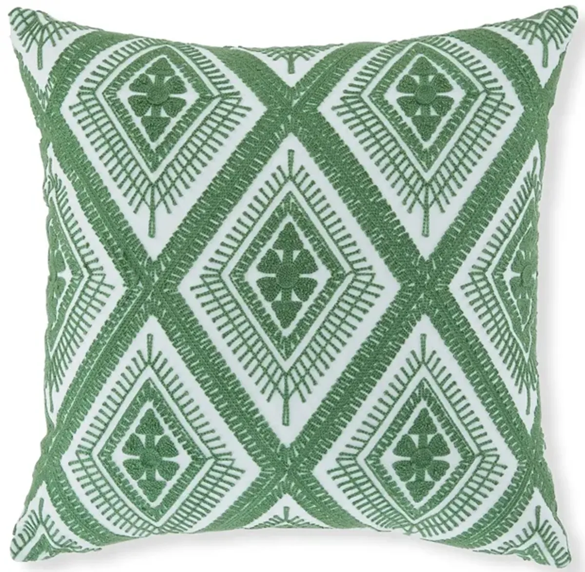 Valey 16 Inch Accent Pillow Set of 4, Indoor Outdoor, Diamond Green White -