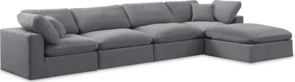 Meridian Furniture Comfy Grey Velvet Modular Sectional