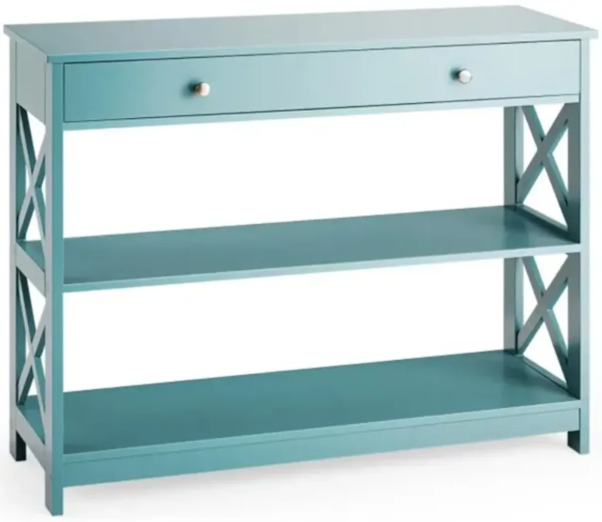 Hivvago Console Table 3-Tier with Drawer and Storage Shelves