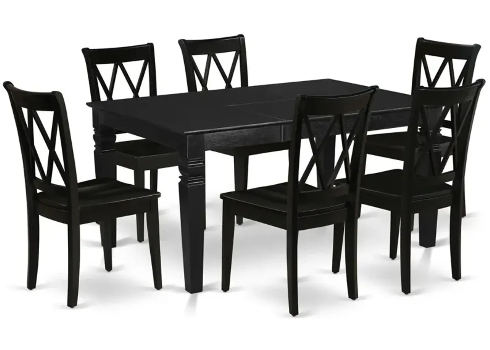 Dining Room Set Black, WECL7-BLK-W