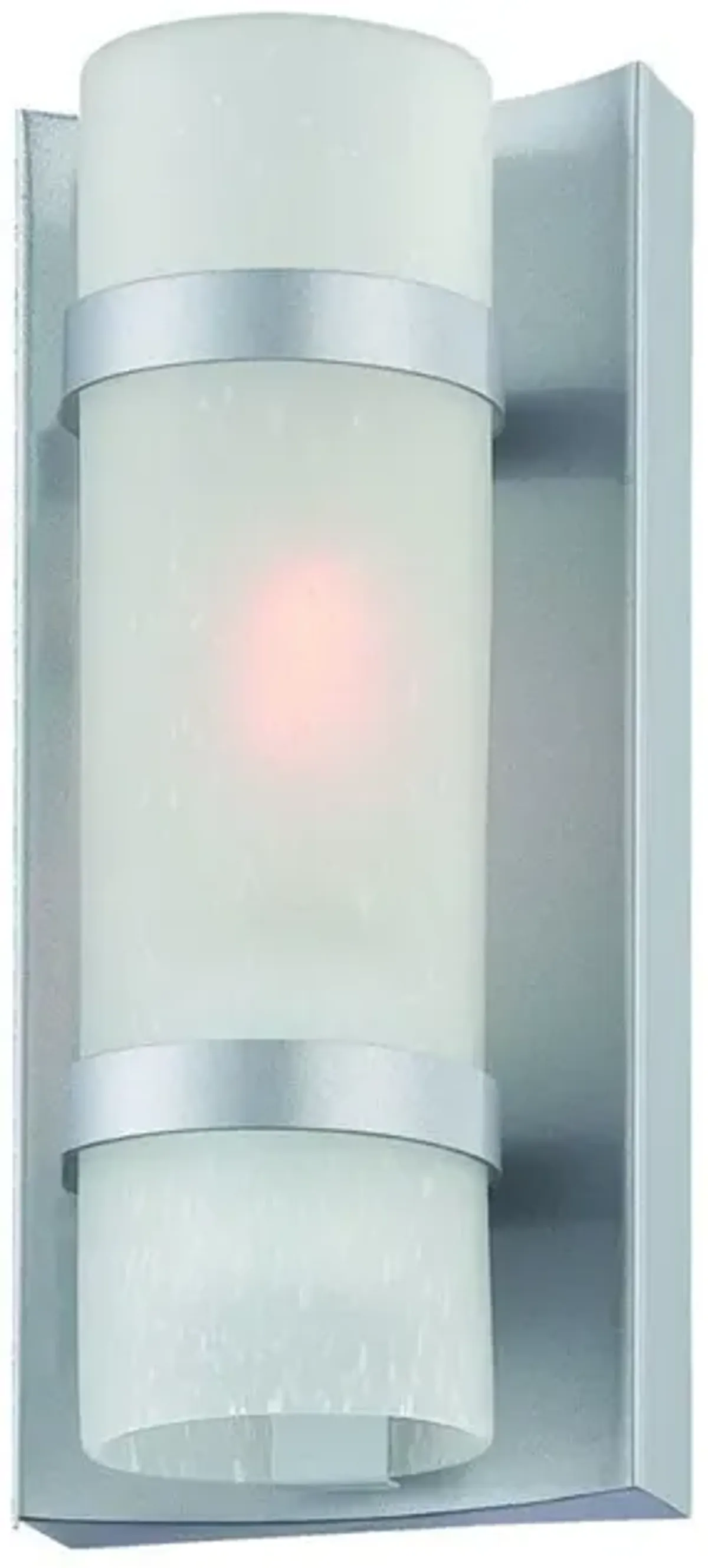 Hivvago Brushed Silver and White Glass Wall Sconce