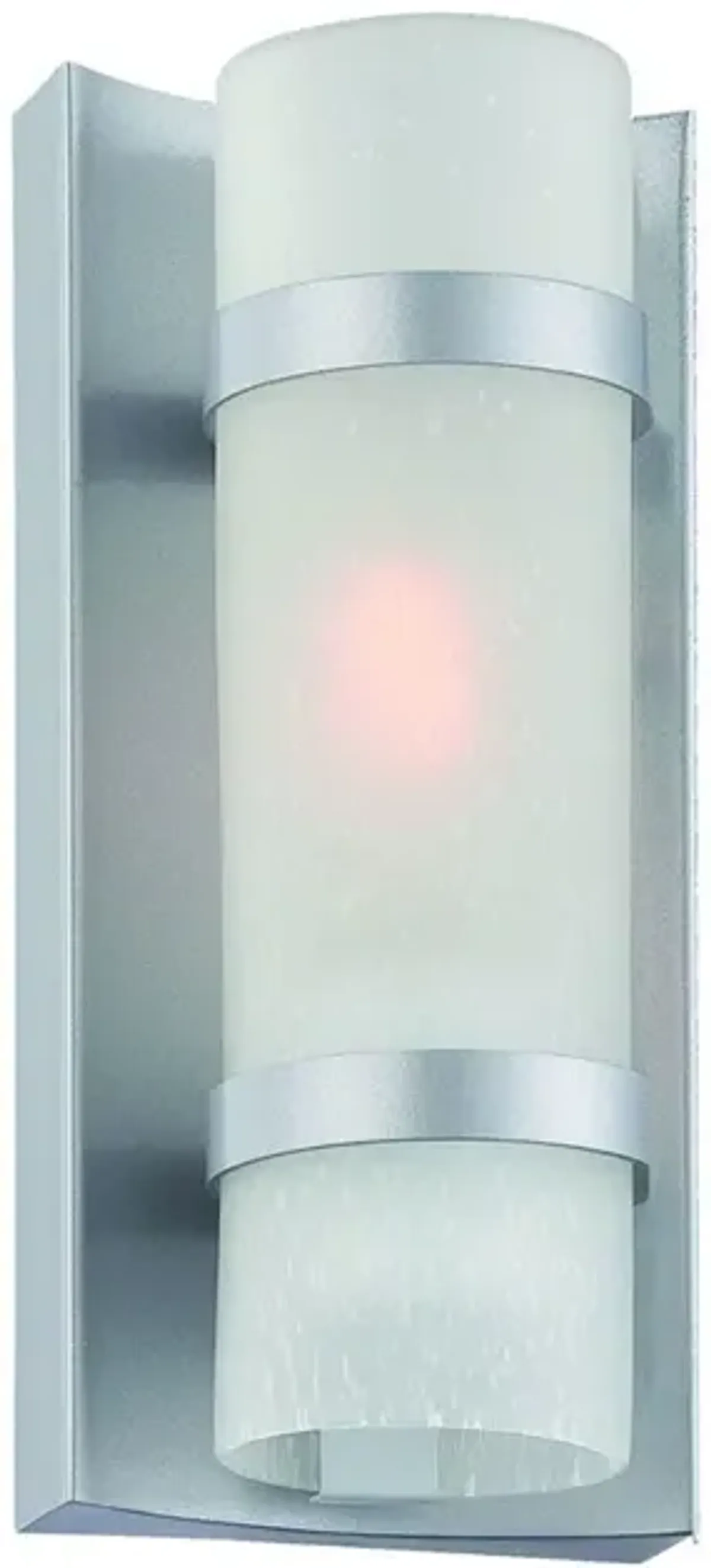 Hivvago Brushed Silver and White Glass Wall Sconce