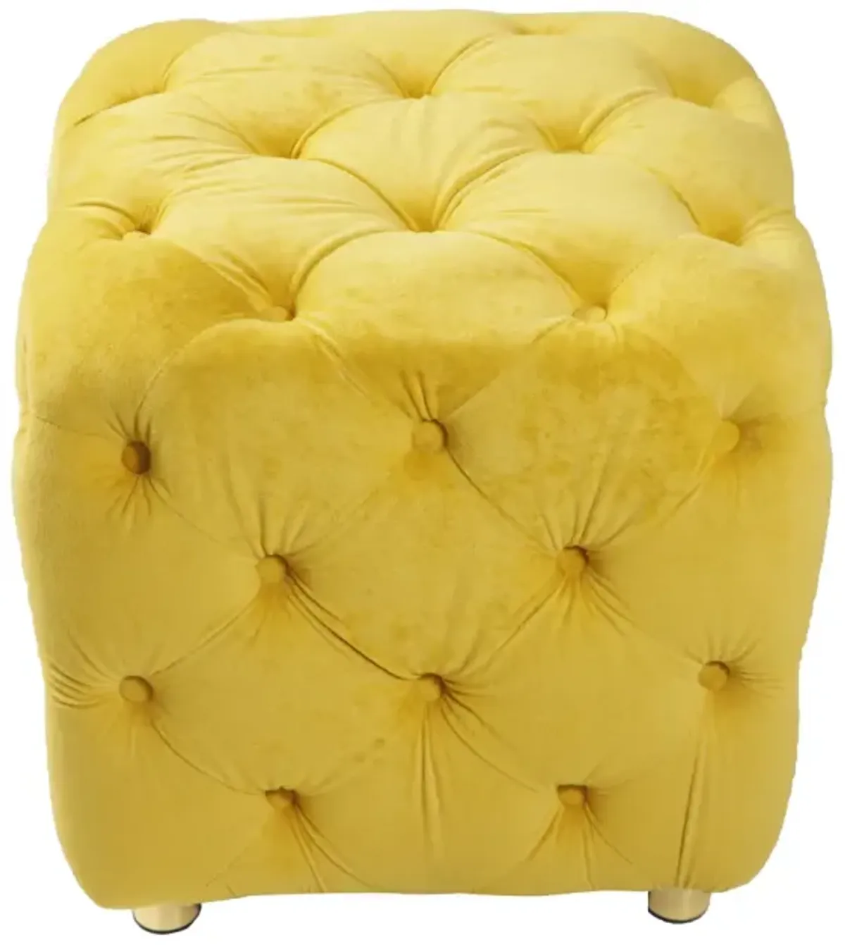 Modern Yellow Upholstered Ottoman with End Table & Footstool