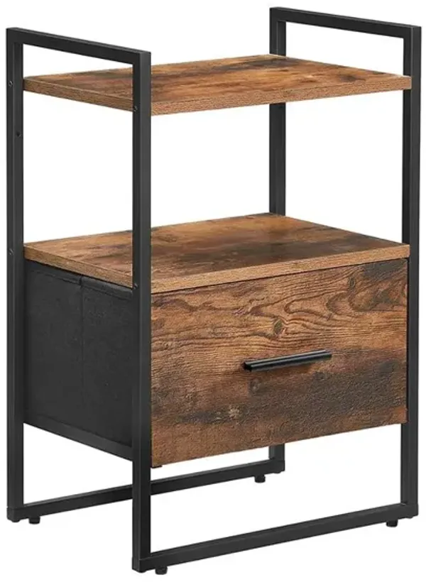 Hivvago Nightstand with Fabric Drawer