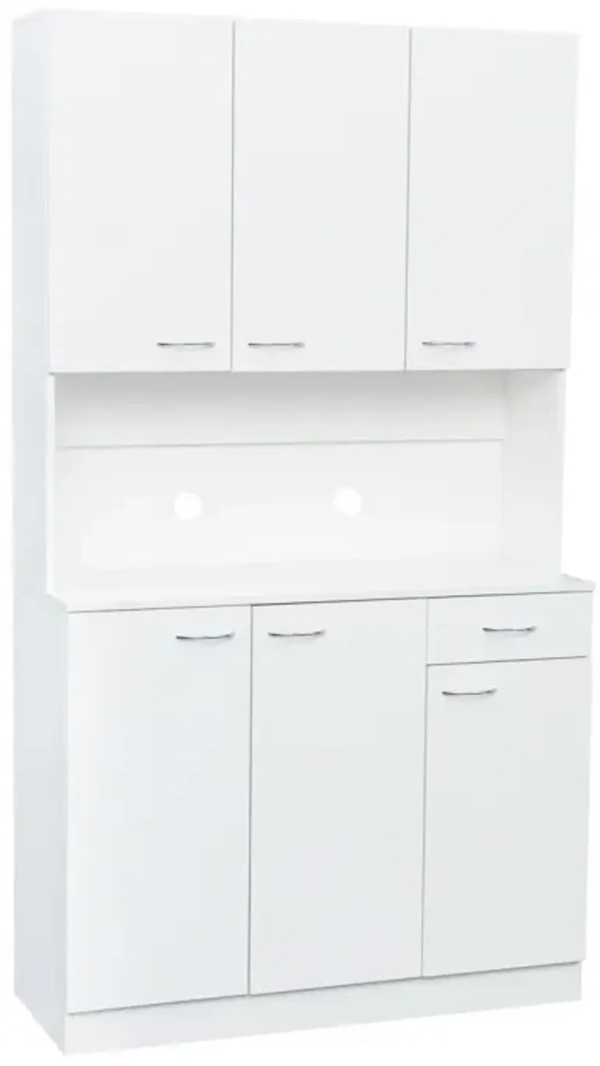 70.87" Tall Wardrobe & Kitchen Cabinet, with 6-Doors, 1-Open Shelves and 1-Drawer for bedroom, White