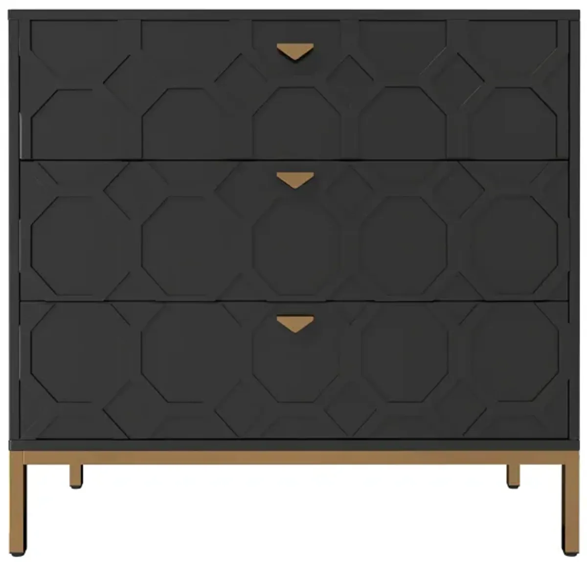 Clihome Wooden 3-Drawer Storage Cabinet Table