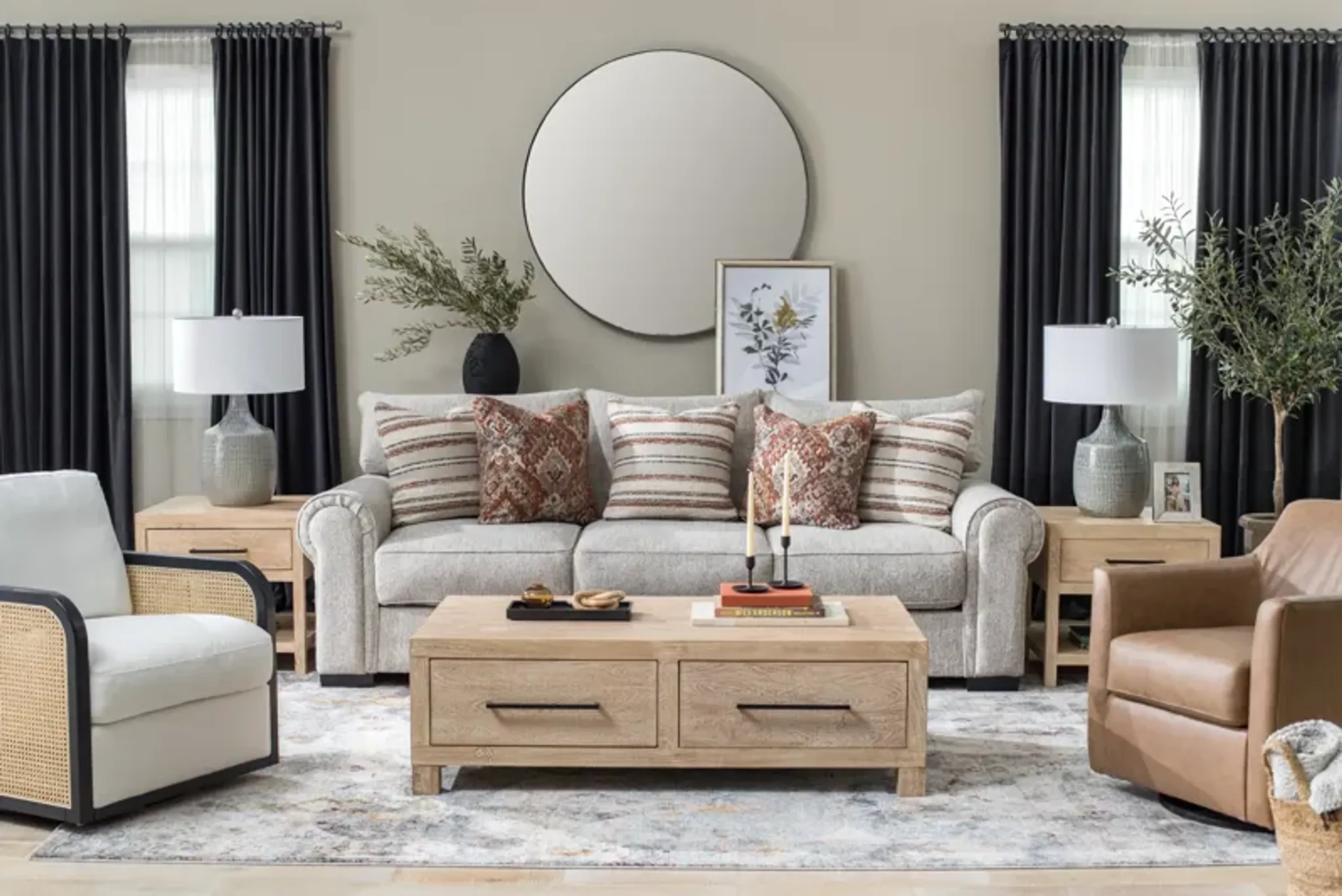 Vantage 3 Piece Living Set Mathis Home | Furniture.com