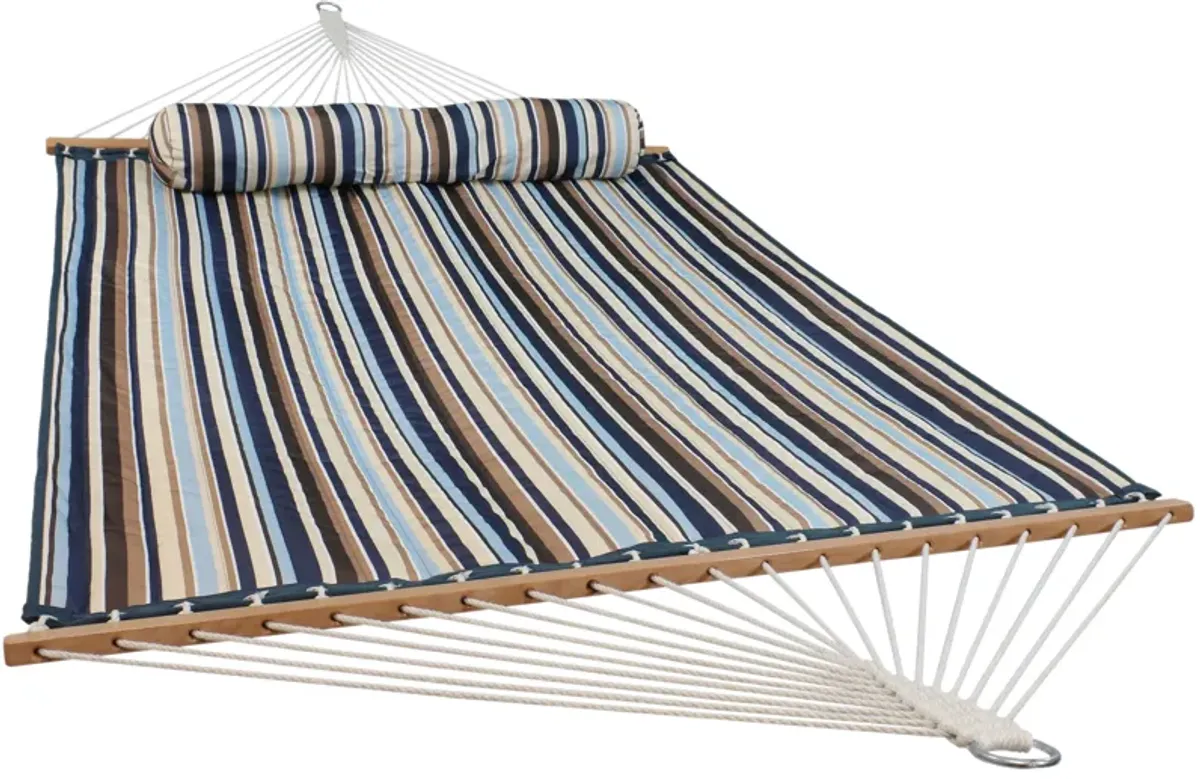 Sunnydaze Large Quilted Hammock with Spreader Bars and Pillow