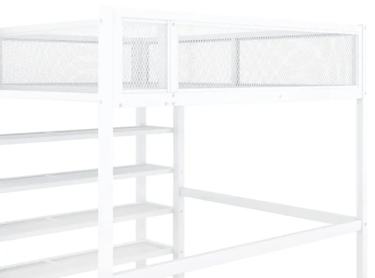 Merax Metal Loft Bed with Storage Shelves