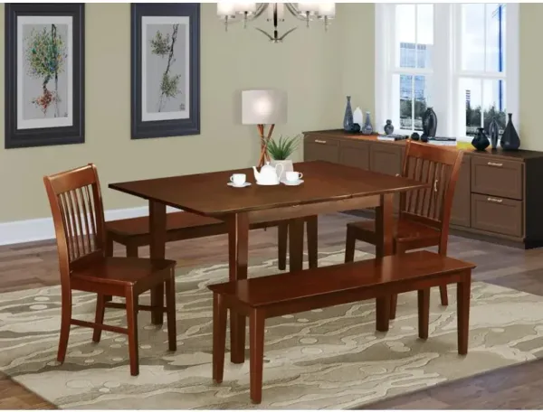 5 Pc Kitchen nook Dining set-breakfast nook and 2 Dining Chairs 2 Benches