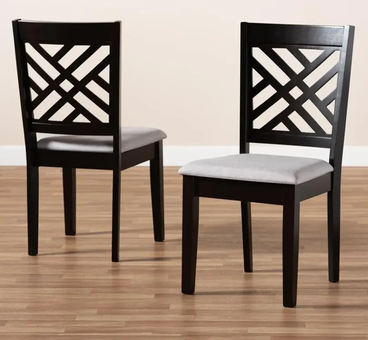 Espresso Brown Finished Wood 2-Piece Dining Chair Set Set