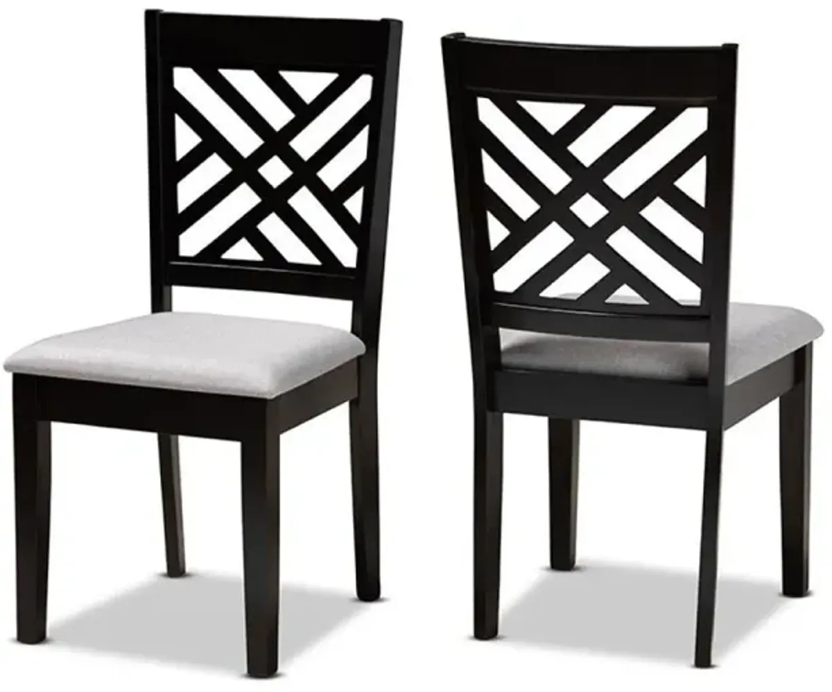 Espresso Brown Finished Wood 2-Piece Dining Chair Set Set