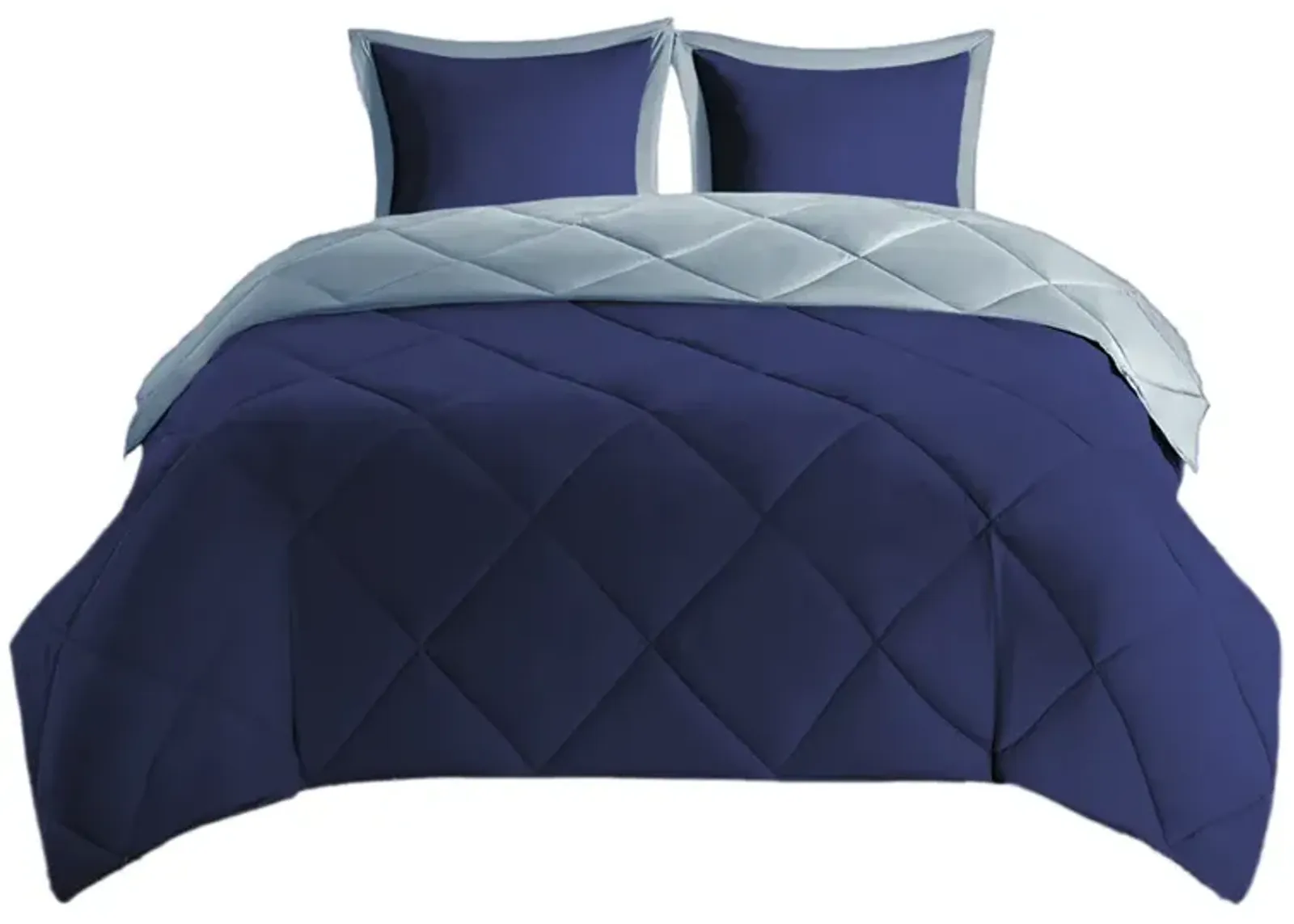 Gracie Mills Vicente Reversible Diamond Quilt Down Alternative Comforter Set with 3M Scotchgard Protection