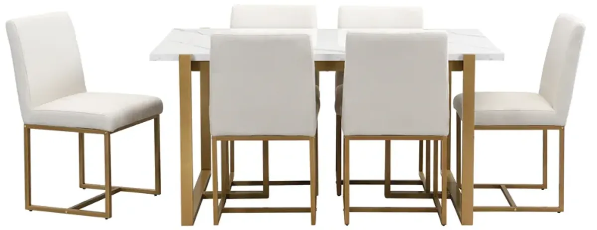 Merax Modern Dining  Set for 6 Person