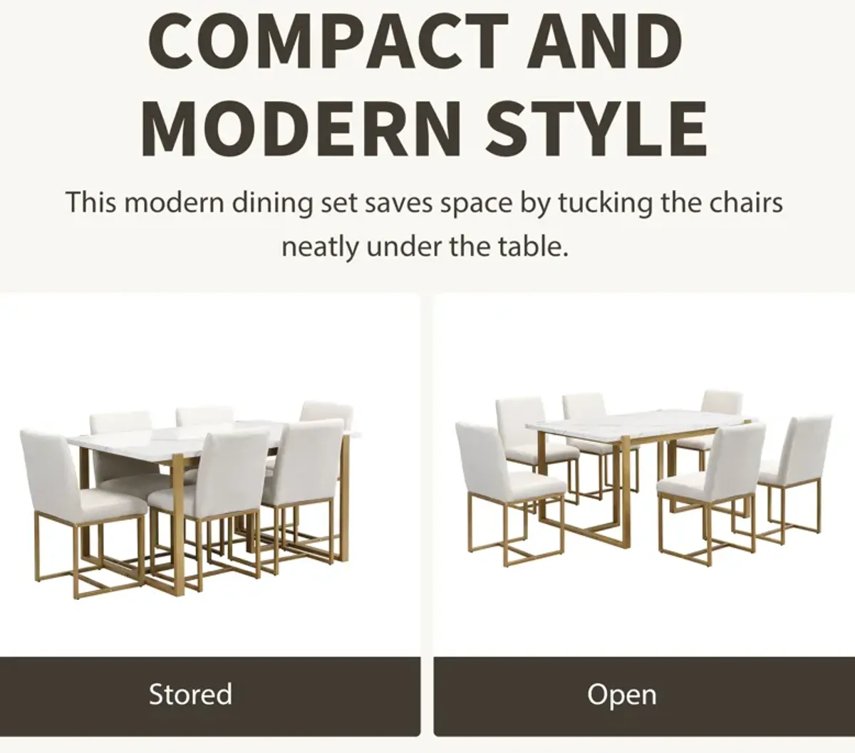 Merax Modern Dining  Set for 6 Person