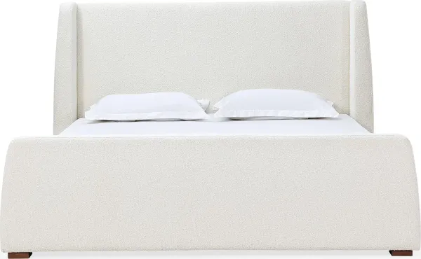 Presley Full-size Upholstered Platform Bed in Cottage Cheese Boucle