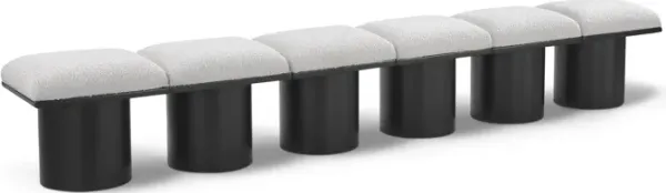 Meridian Furniture Pavilion Cream Boucle Fabric Bench