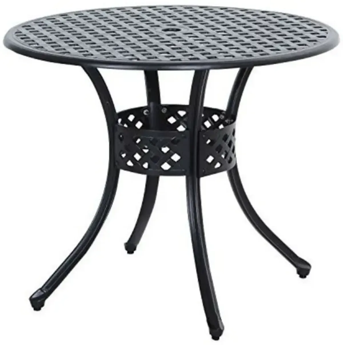 Round Cast Aluminum Patio Table Metal Outdoor Dining Table for Deck or Garden