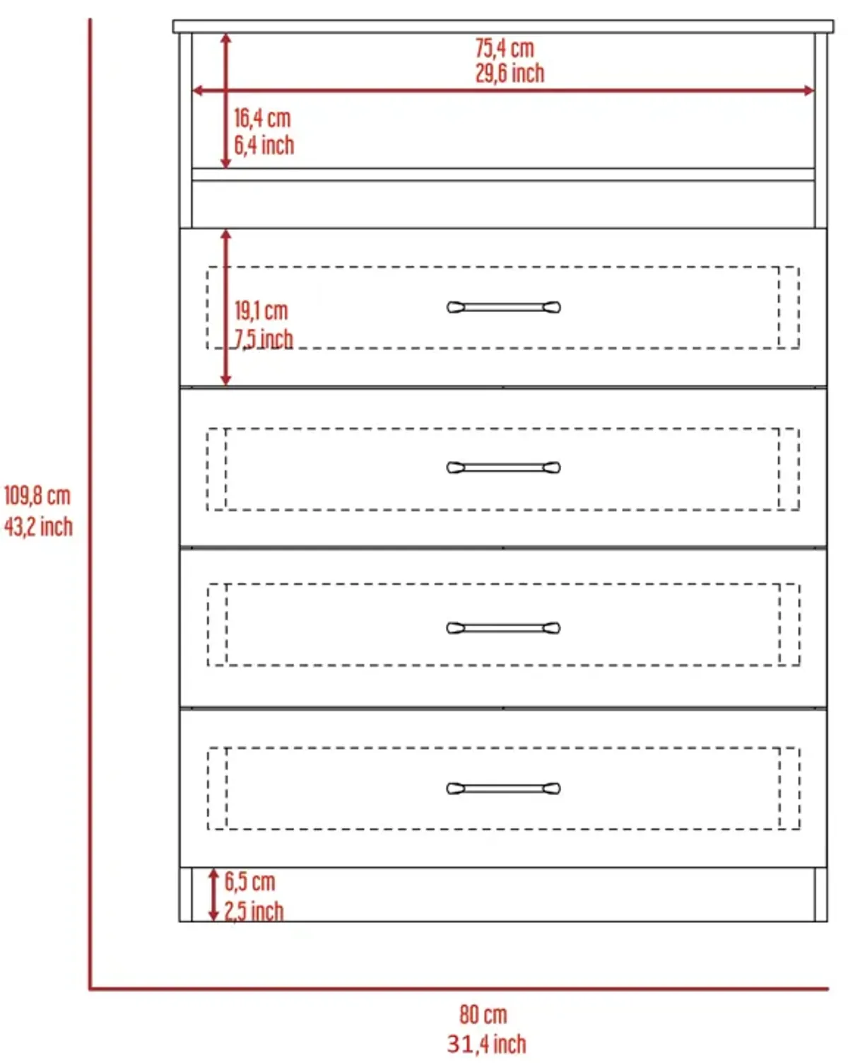 Cassville 4-Drawer 1-Shelf Dresser Black Wengue